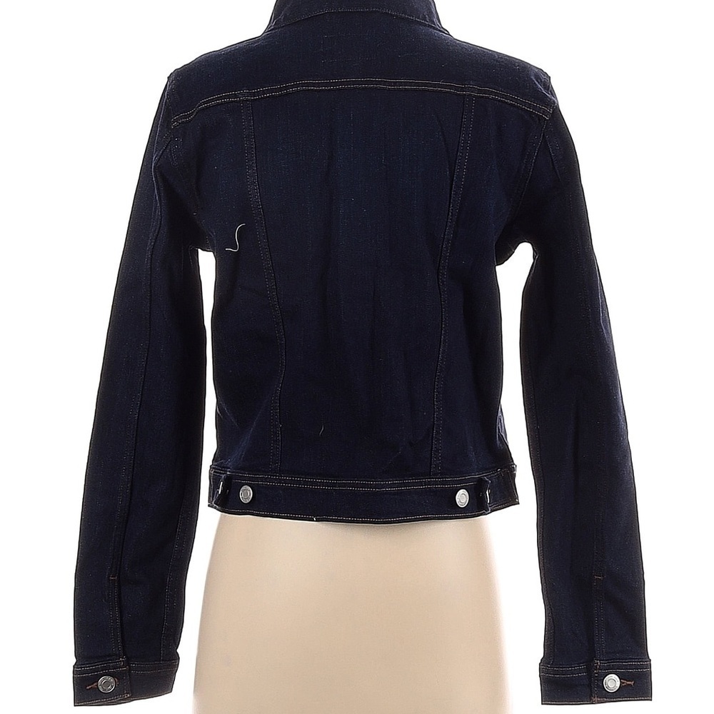 NWT Lands End Women Denim Trucker Jacket/ Dark Indigo Wash - Picture 2 of 2